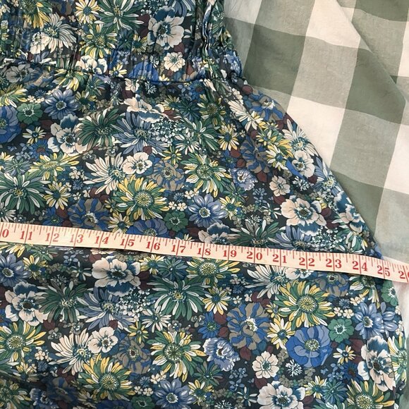 Homemade Floral Midi Dress Womens Cottagecore Prairie Tiered Blue Hyacinth - Picture 7 of 8